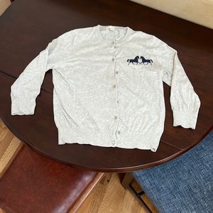 J Crew cardigan with horse emblem